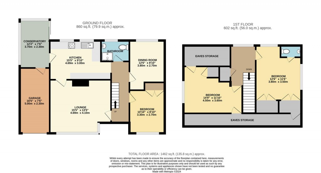 Floorplans For Northfields Lane, Brixham