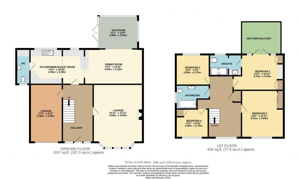 Floorplans For Penhill Lane, Hillhead, Brixham