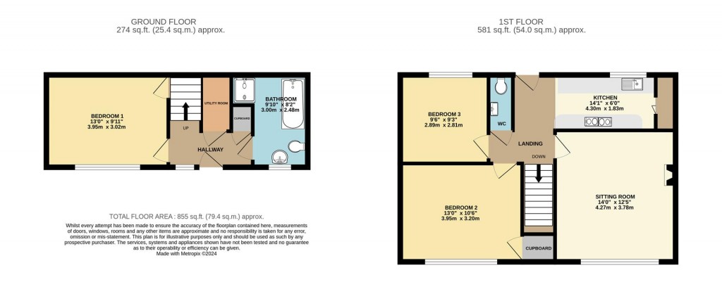 Floorplans For Higher Contour Road, Kingswear, Dartmouth