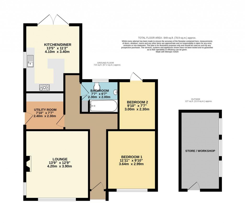 Floorplans For Westover Close, Wall Park, Brixham